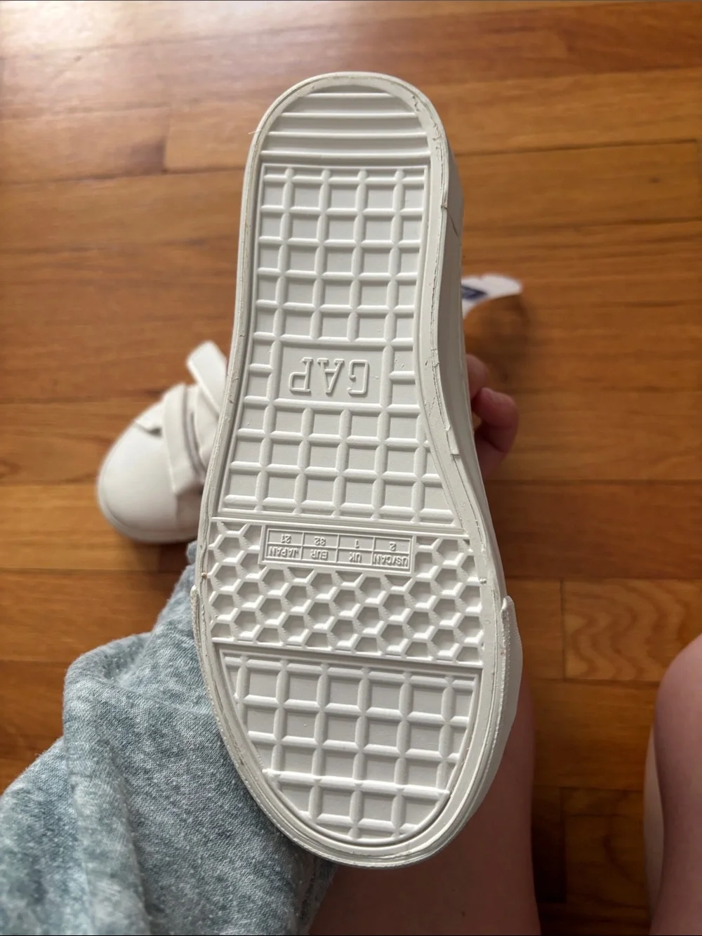 NWT GAP White Kids Velcro Perforated Sneakers
